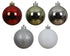 Homesmiths Bauble Shatterproof Shiny Matt Glitter Mix Red, Green & White 6cm