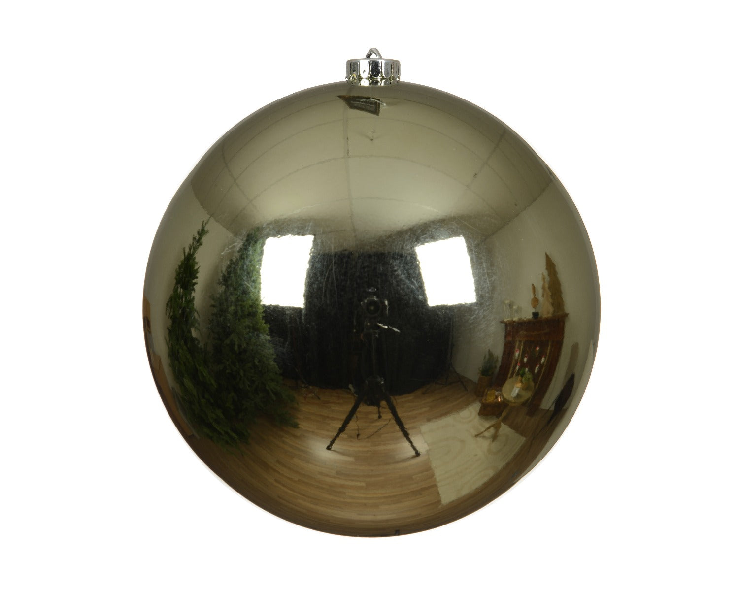 Homesmiths Baubles Shatterproof Shiny Rosemary Green 14cm
