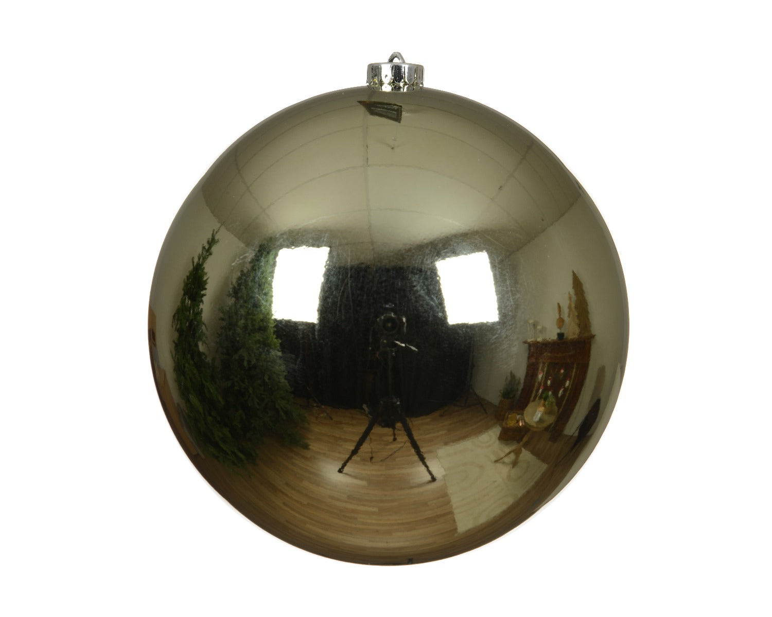 Homesmiths Baubles Shatterproof Shiny Rosemary Green 20cm