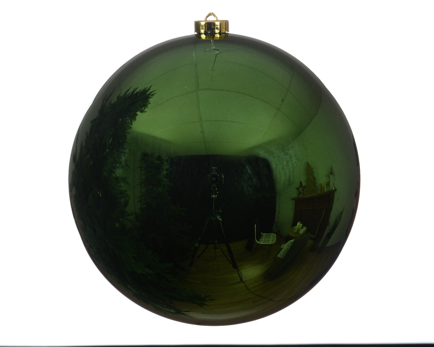 Homesmiths Baubles Shatterproof Shiny Pine Green 14cm