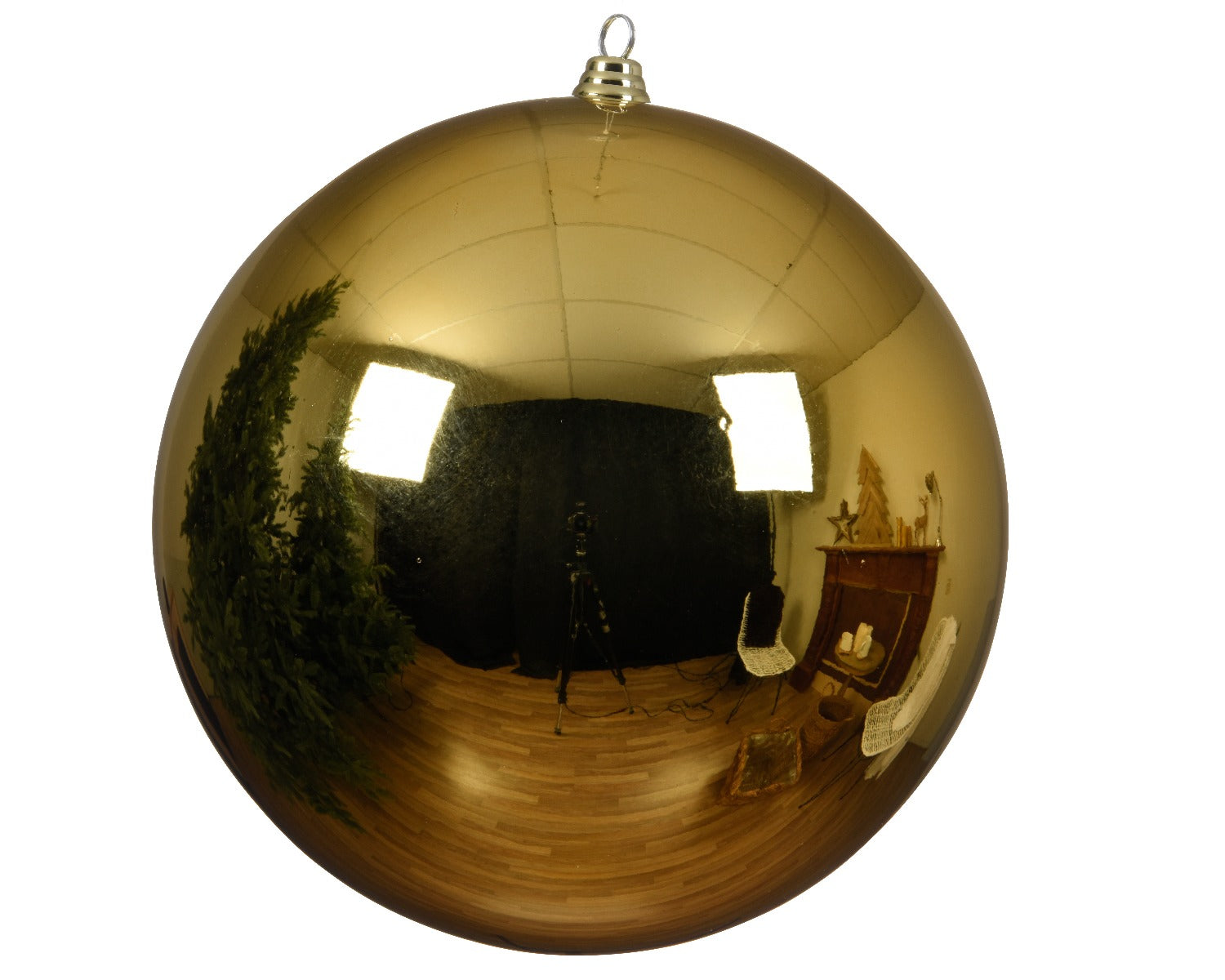 Homesmiths Decoris Baubles Shatterproof Shiny Light Gold 25cm