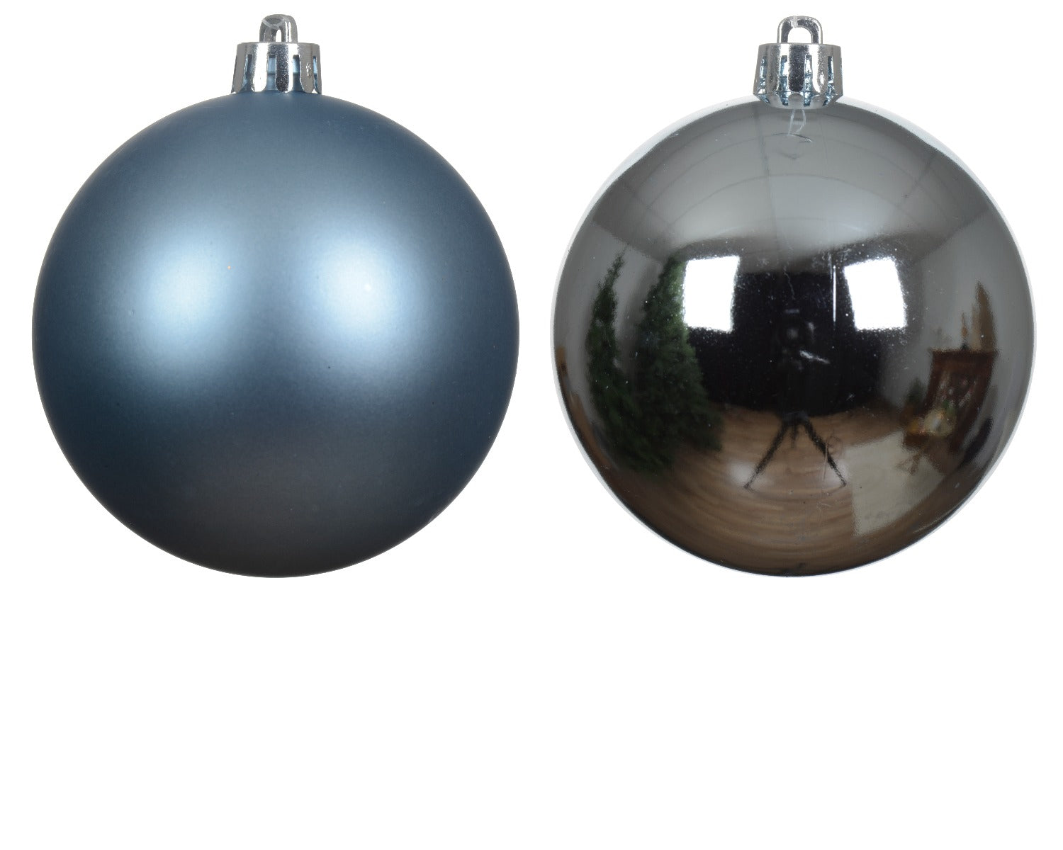 Homesmiths Baubles Shatterproof Mix Pine Blue Icen 8cm Set of 6