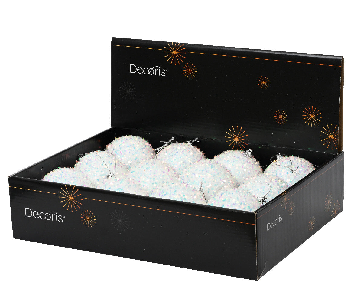 Homesmiths Bauble Foam Sequins Winter Whiter 8cm