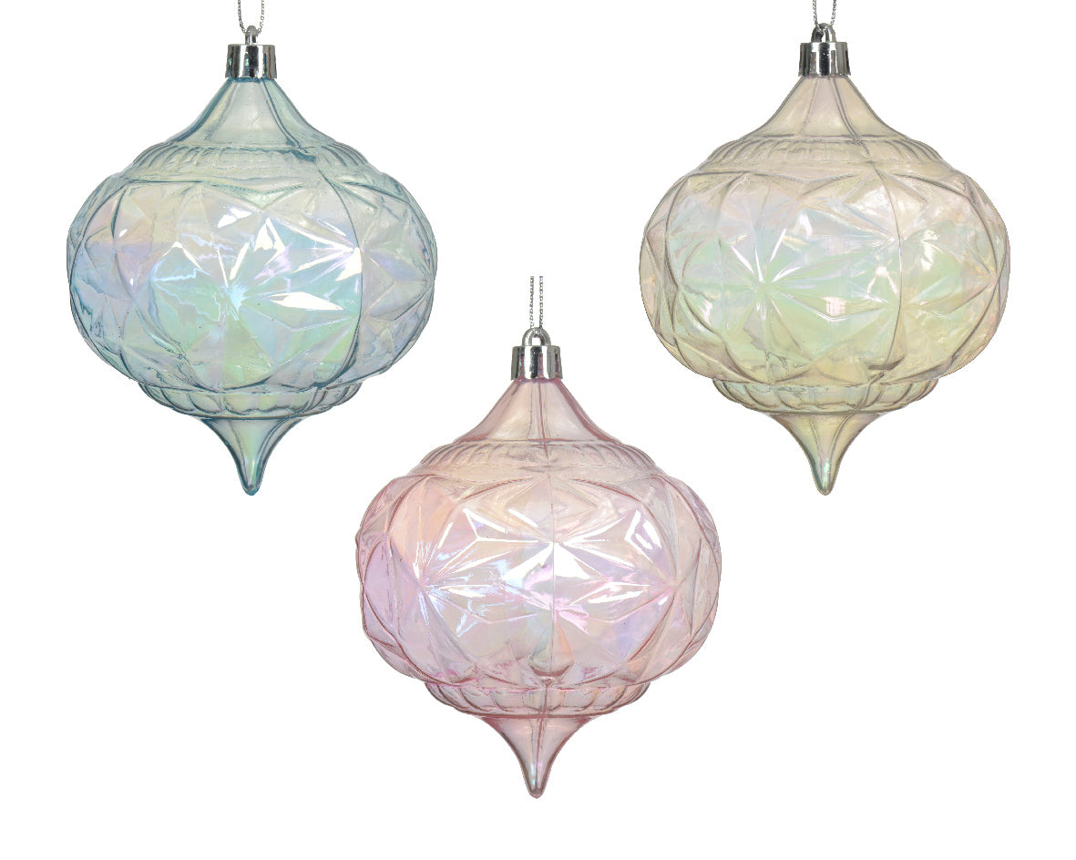 Homesmiths Ornament Shatterproof Transparent 3 Assorted Color 8cm