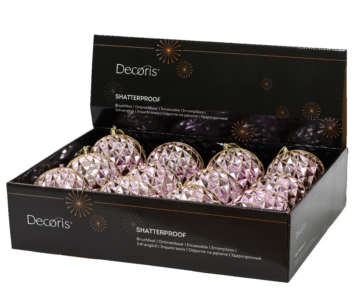 Homesmiths Bauble Shatterproof Glitter Lilac Breeze 10cm