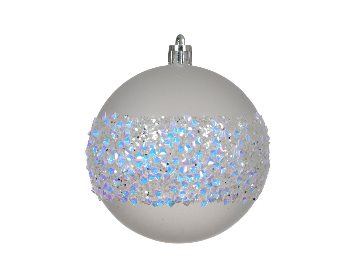 Homesmiths Bauble Shatterproof Matt Sequins Transparent 8cm