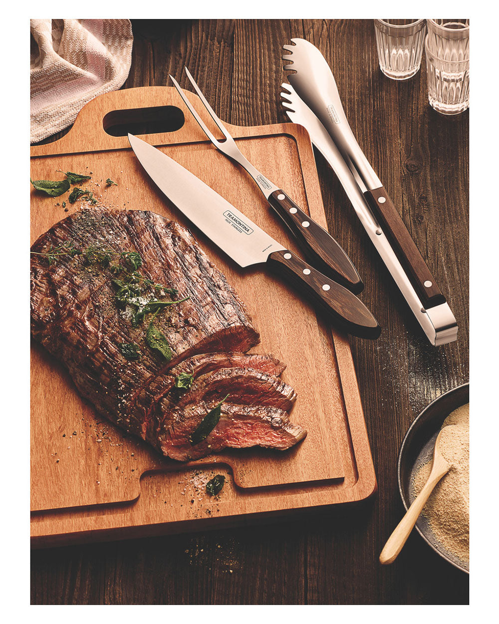 Tramontina Churrasco 3 Piece BBQ Utensil Set