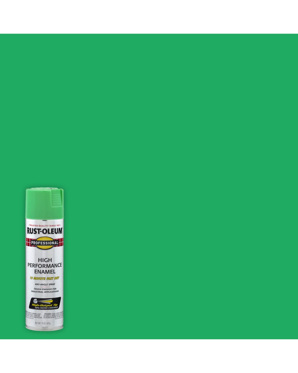 RustOleum Professional High-Performance Enamel Spray Paint Safety Green 15Oz