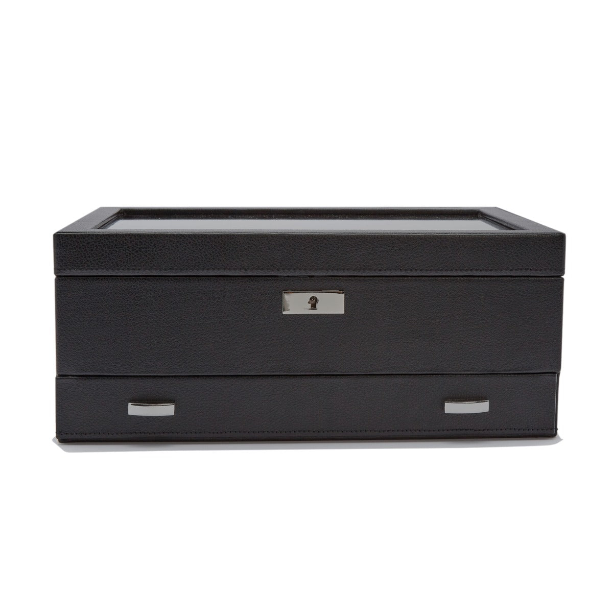 Wolf Roadster 10 pc Watch Box with Drawer Black Ebony Macassar