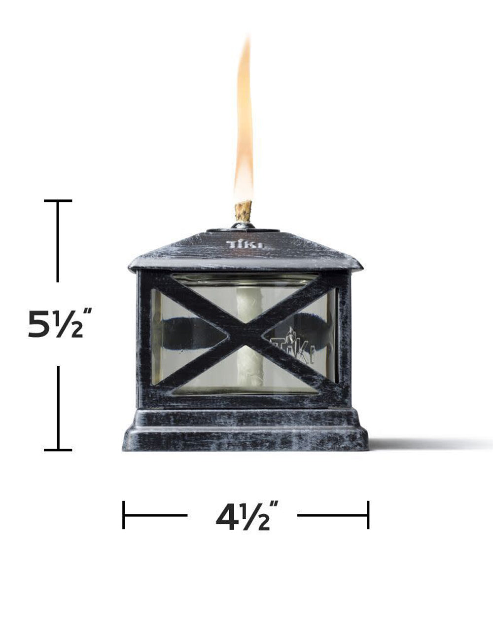 Tiki 5.5 inch Table Torch Glass & Metal Lantern