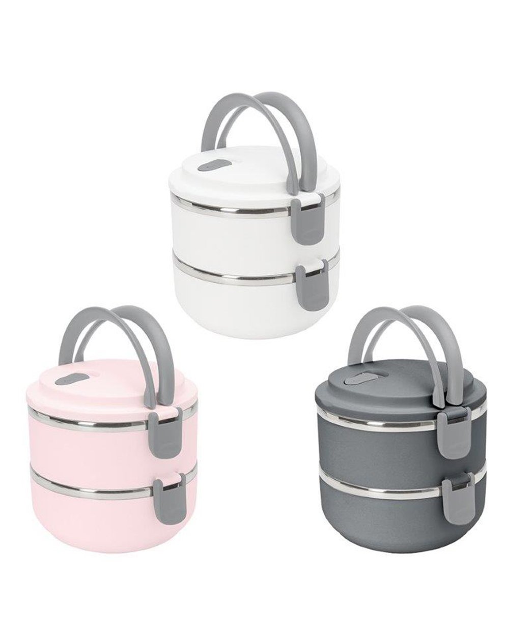 Simplify 48oz Round 2 Tier Stainless Steel Insulated Lunch Box Assorted 1 Pieces
