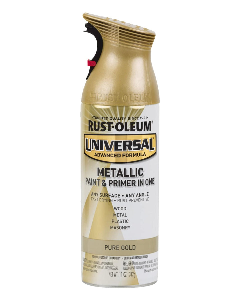RustOleum Universal Spray Metallic Pure Gold 11Oz