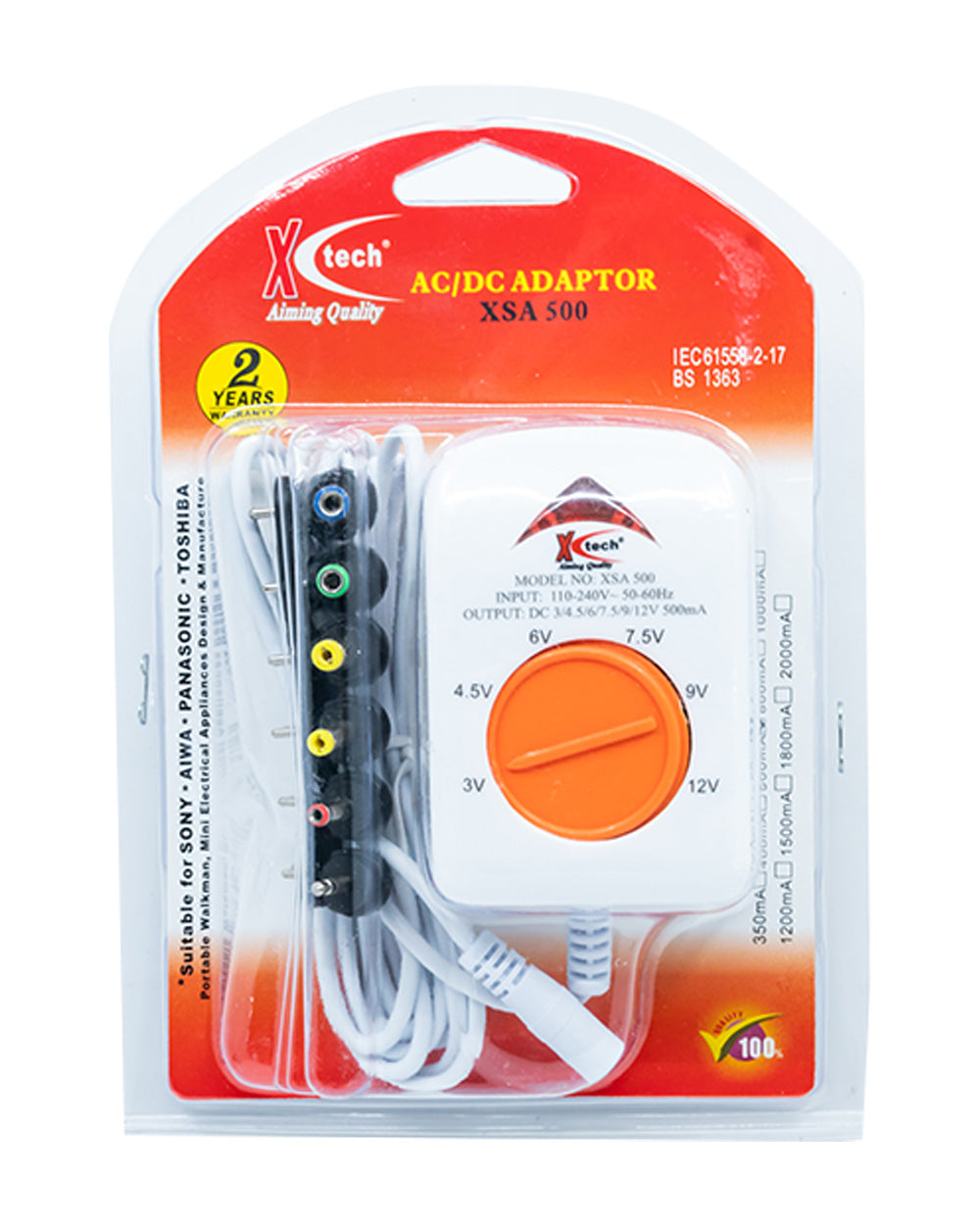 Xtech AC/DC 6-Way Power Adaptor 5000mA