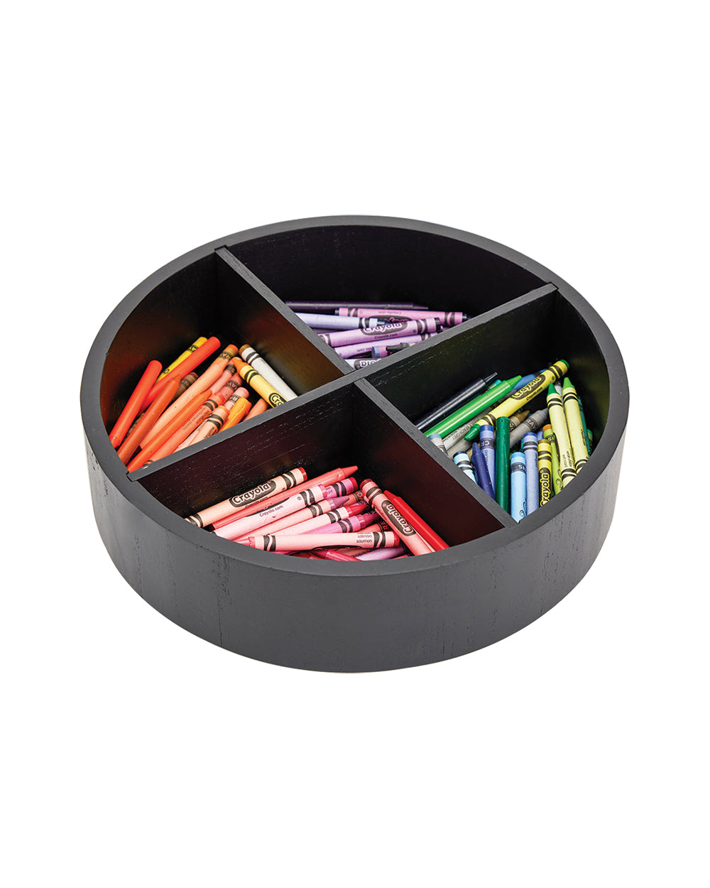 The Home Edit Divided Turntable with Removable Divider 12 inch Matte Black