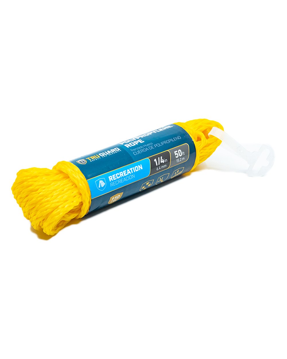 Tru-Guard 1/4"x50' Yellow Polypropylene Rope
