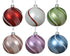 Homesmiths Baubles Glass Matt Swirl Assorted Color 8cm