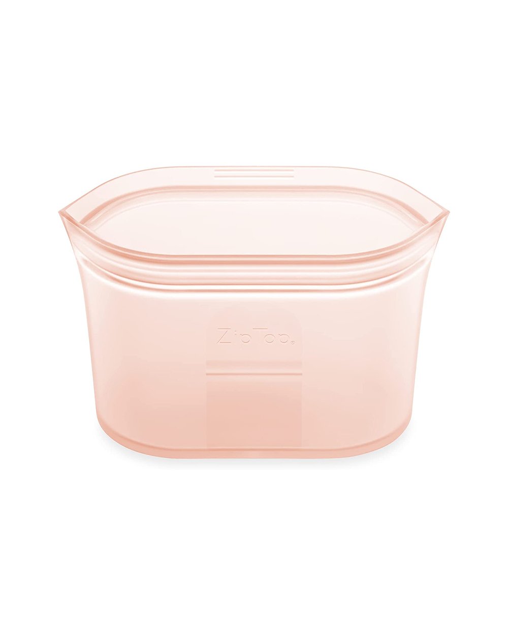 Zip Top 16oz Reusable Silicon Food Storage Small Bag Dish Peach