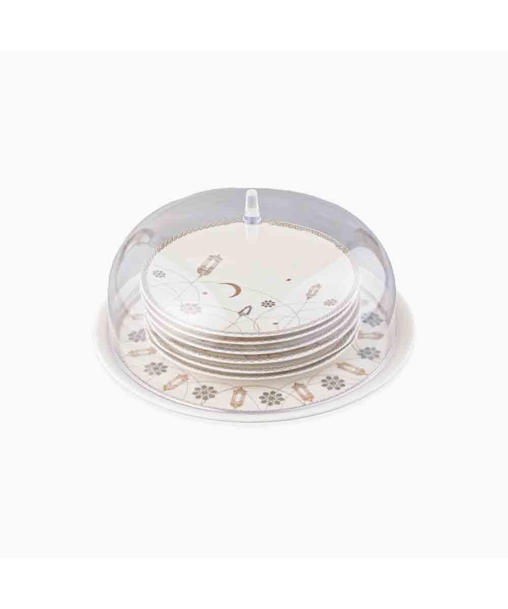 Rosa Farha Cake Set of 8 Pieces with Acrylic Cover
