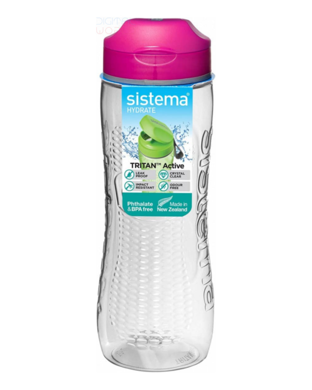 Sistema 800ML Tritan Active Water Bottle Pink
