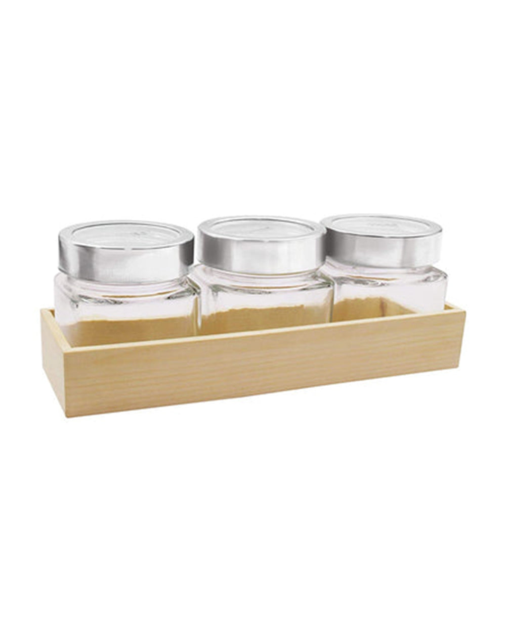 Treo Cuwood Jar 580ML with Wooden Tray Set of 3