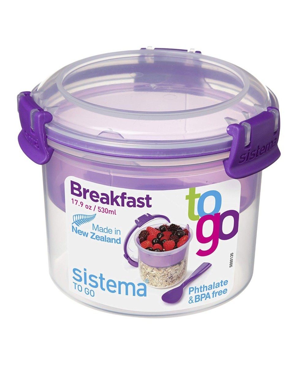 Sistema Breakfast Bowl To Go 530ML Purple Clip