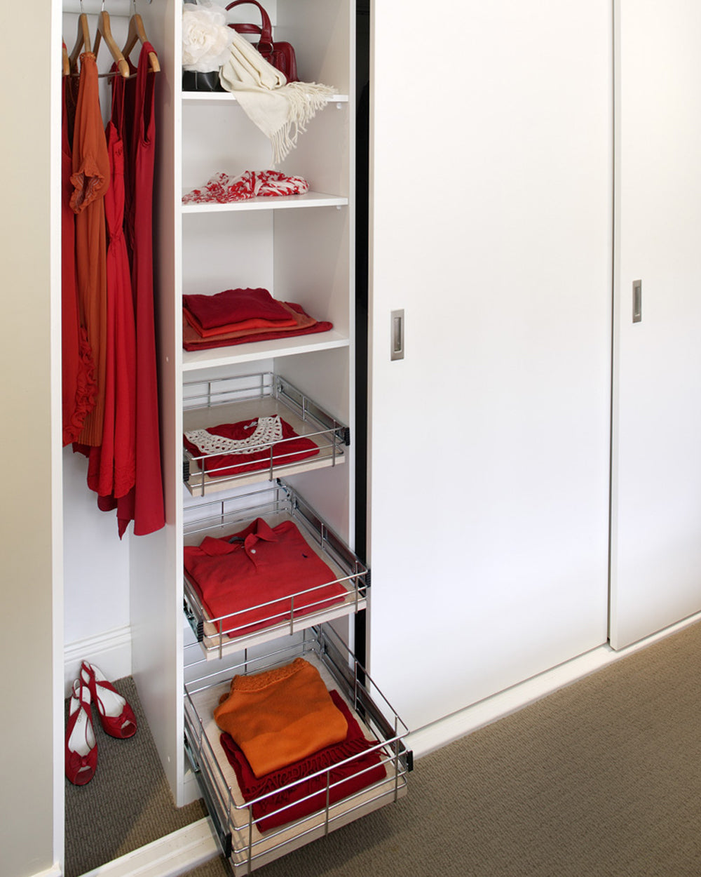 Tansel Wardrobe Pull Out Drawers with Slides L 296 x 100 x W 485 mm