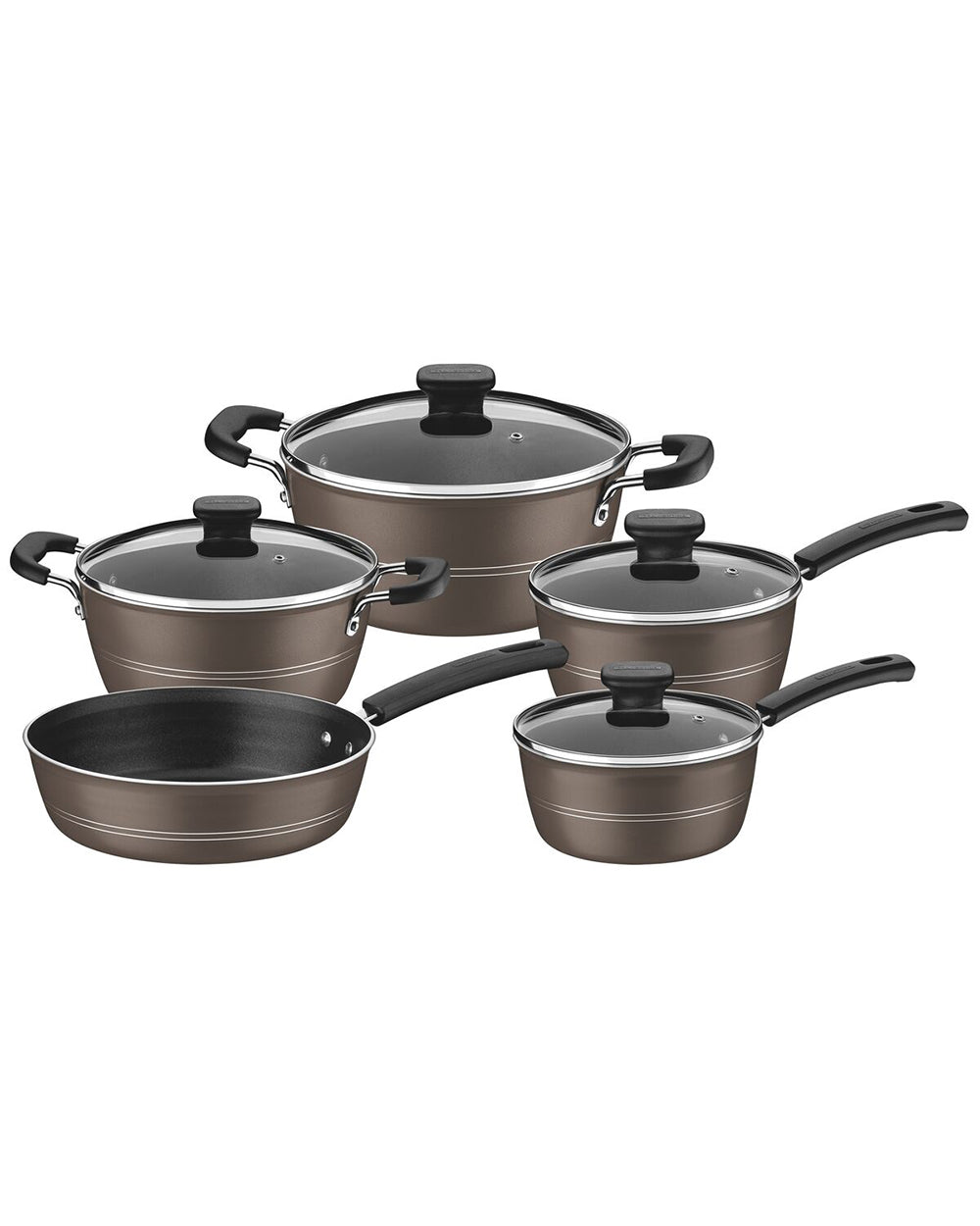 Tramontina Hazelnut Aluminum Cookware 5 Pieces Set with Free Utensils Set