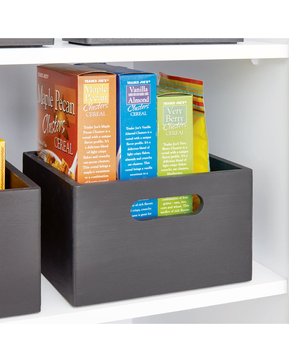 The Home Edit Wood All Purpose Bin 10 x 10 x 6 inch Black