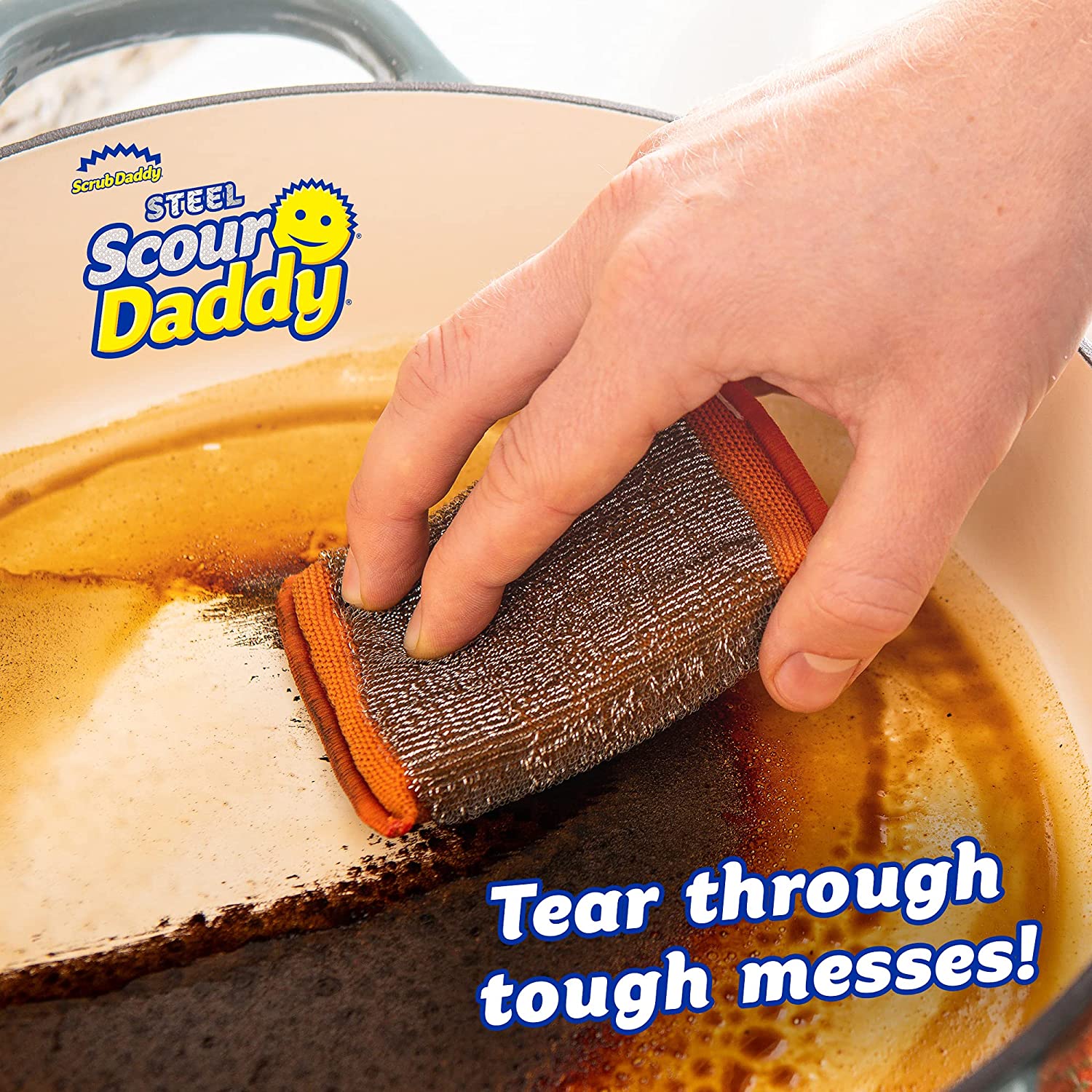 Scrub Daddy Scour Daddy Heavy Duty Steel Scouring Pad - Set Of 2 Assorted