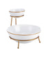 Shallow 4.75 inch & 9.25 inch Chip & Dip Bowl Set With Gold Stand & Decal