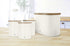 Swan Canisters Set of 3 Slate Cotton White