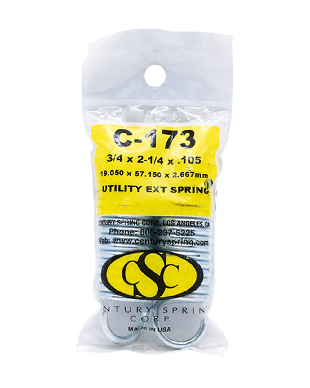 Utility Extension Spring Pack of 2 - 19.050 x 57.150 x 2.667 mm