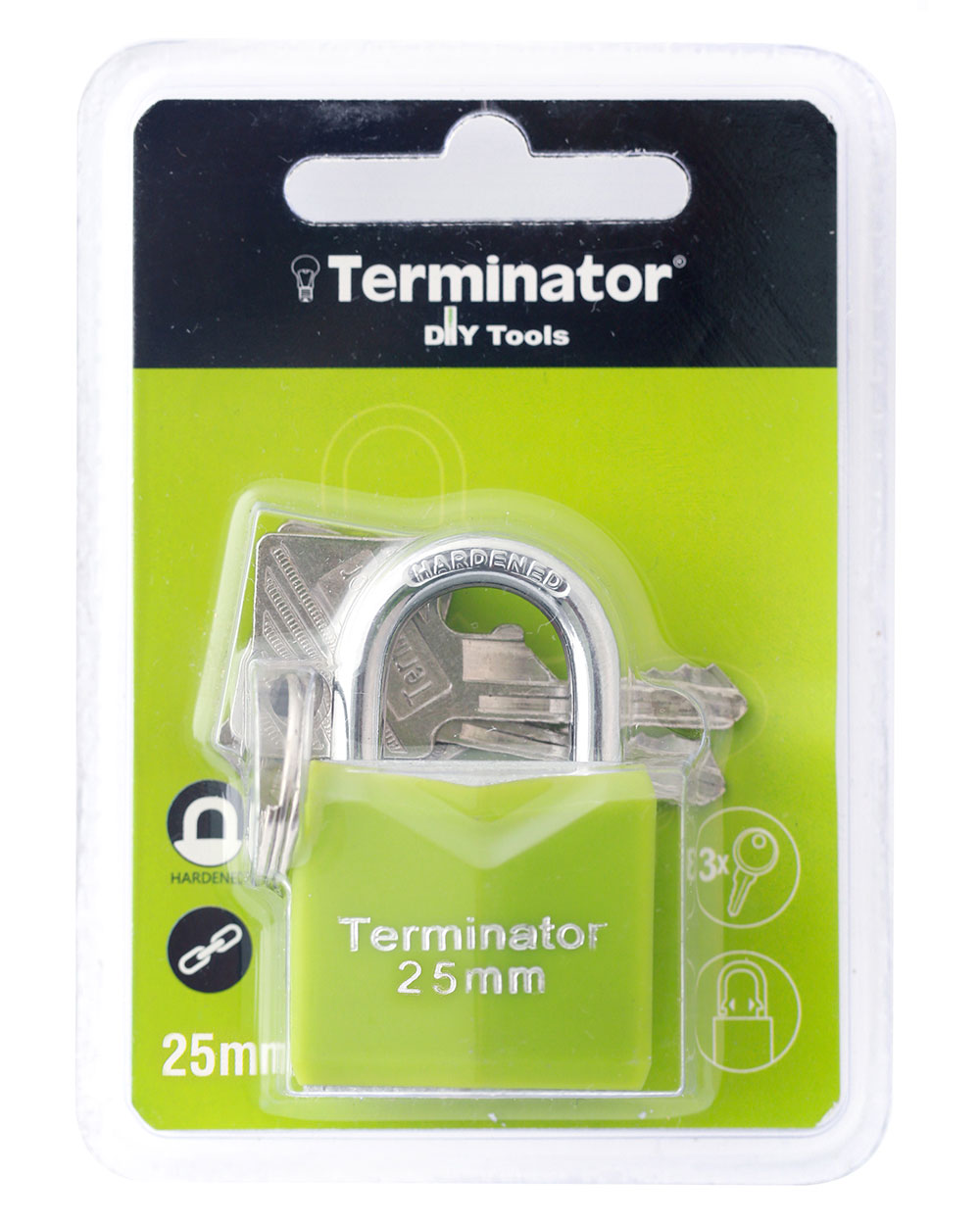 Terminator brand Pad Lock 25mm Green