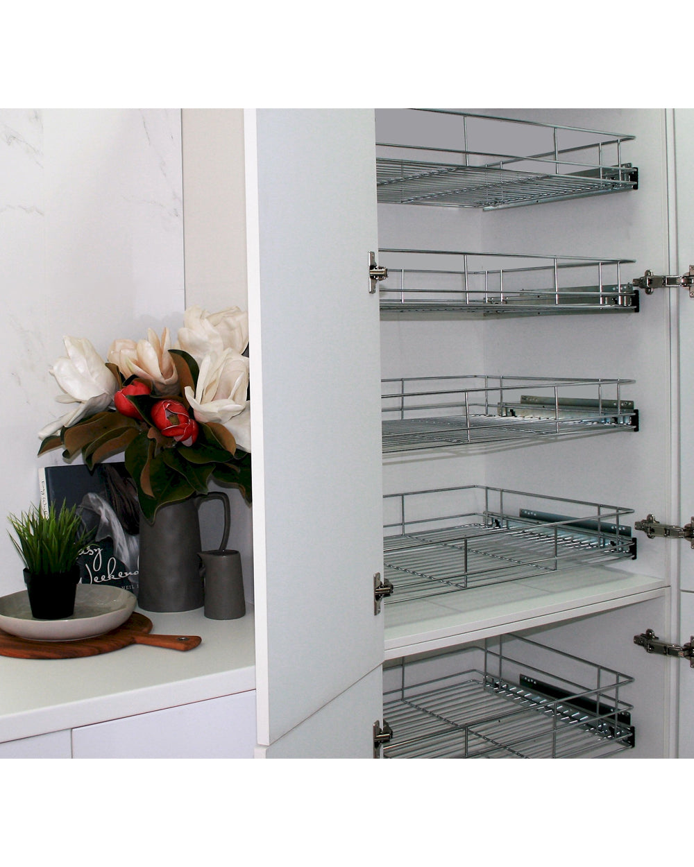 Tansel Pantry Pull Out Drawer with Slides for Storage