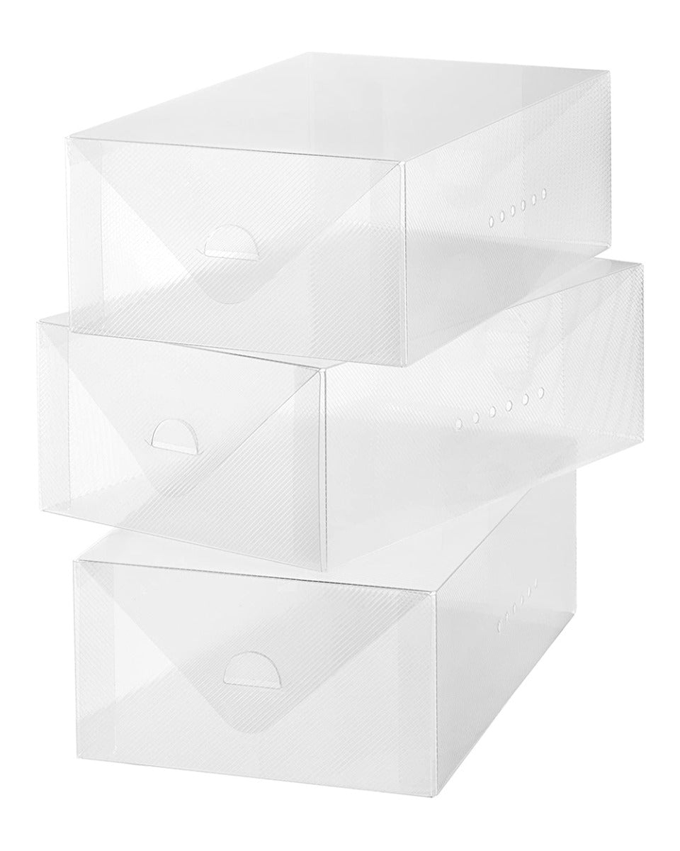 Whitmor Clear Men Shoe Boxes Small Set of 3 Pieces