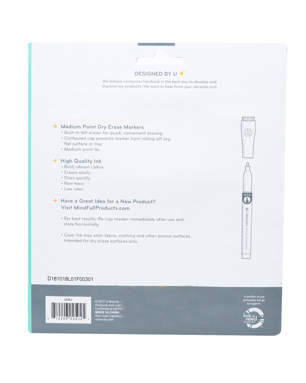 U Brands Medium Tip Markers 10 Markers