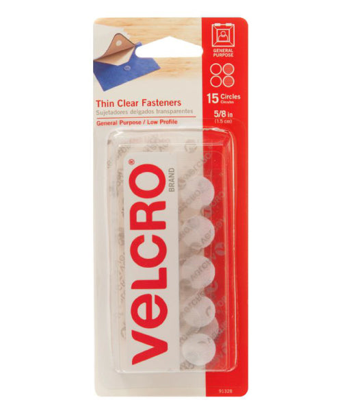Velcro 5/8 Inches Thin Clear Fastner Coins