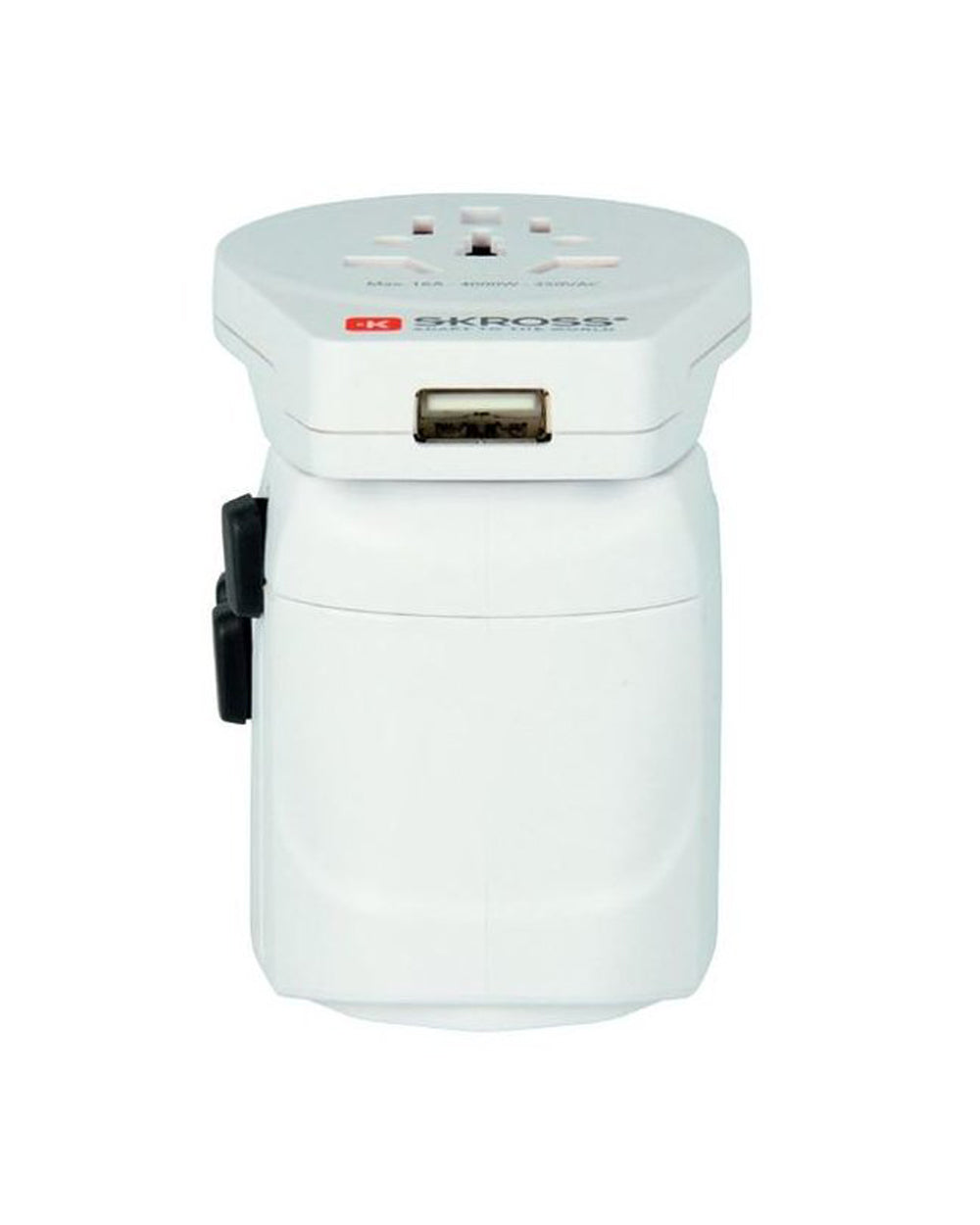SKROSS Pro World & USB 6.3A Multi Plug Adapter White