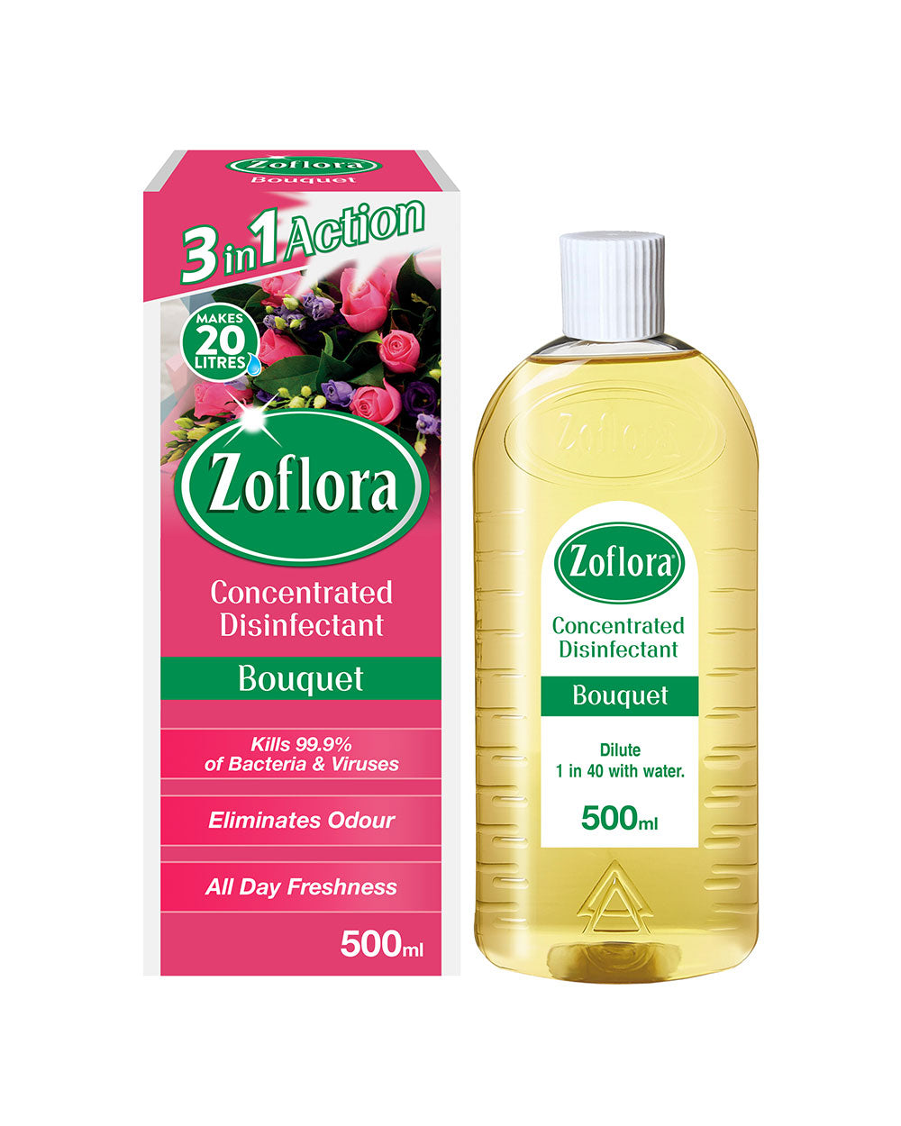 Zoflora Box Zoflora, Multipurpose Concentrated Disinfectant, Bouquet, 500ML ...