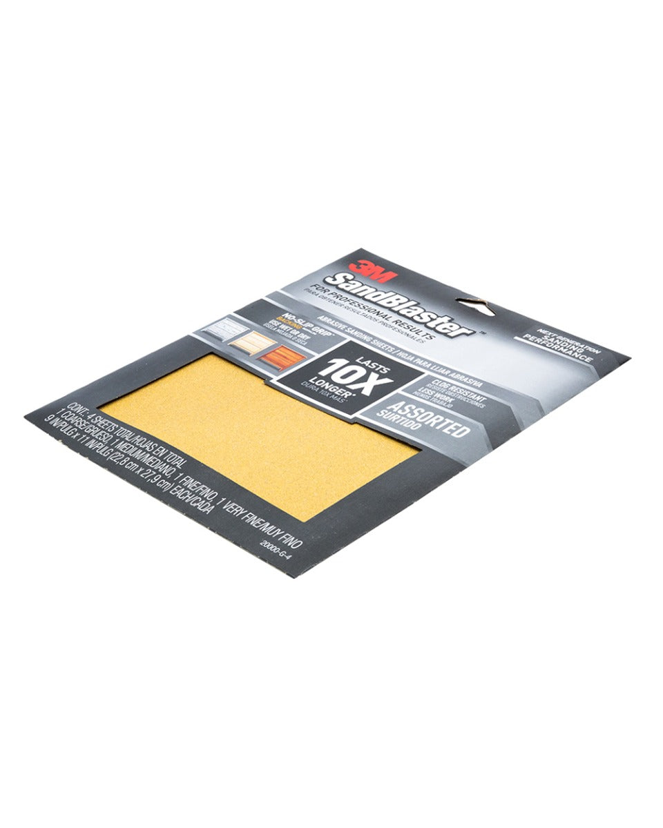 3M 3Pack 9x11 Sandpaper Assorted