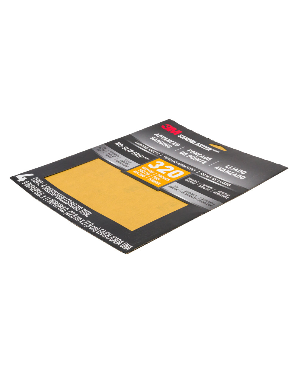 3M 9 x 11 inch 320 Grit Sandpaper Pack of 3