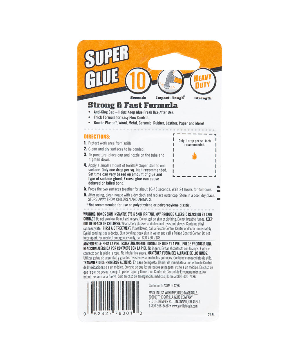 Gorilla 3G Super Glue Tube Pack of 2