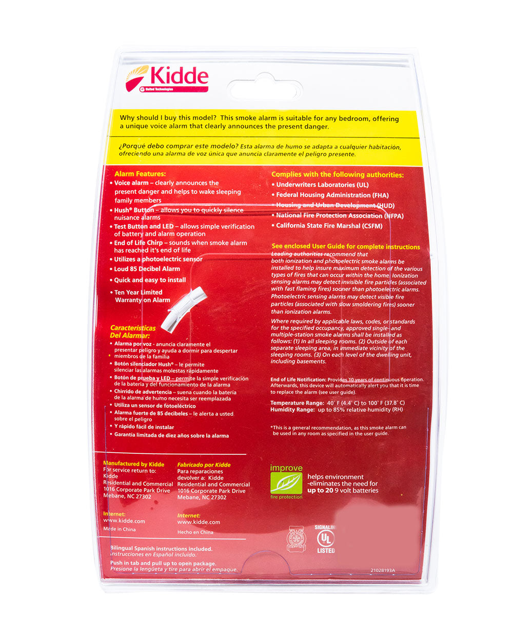 Kidde 10 Year Bedroom Smoke Alarm