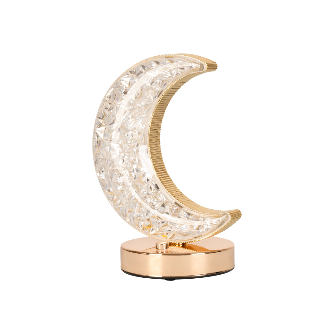 HilalFul Crystal Crescent Table Lamp