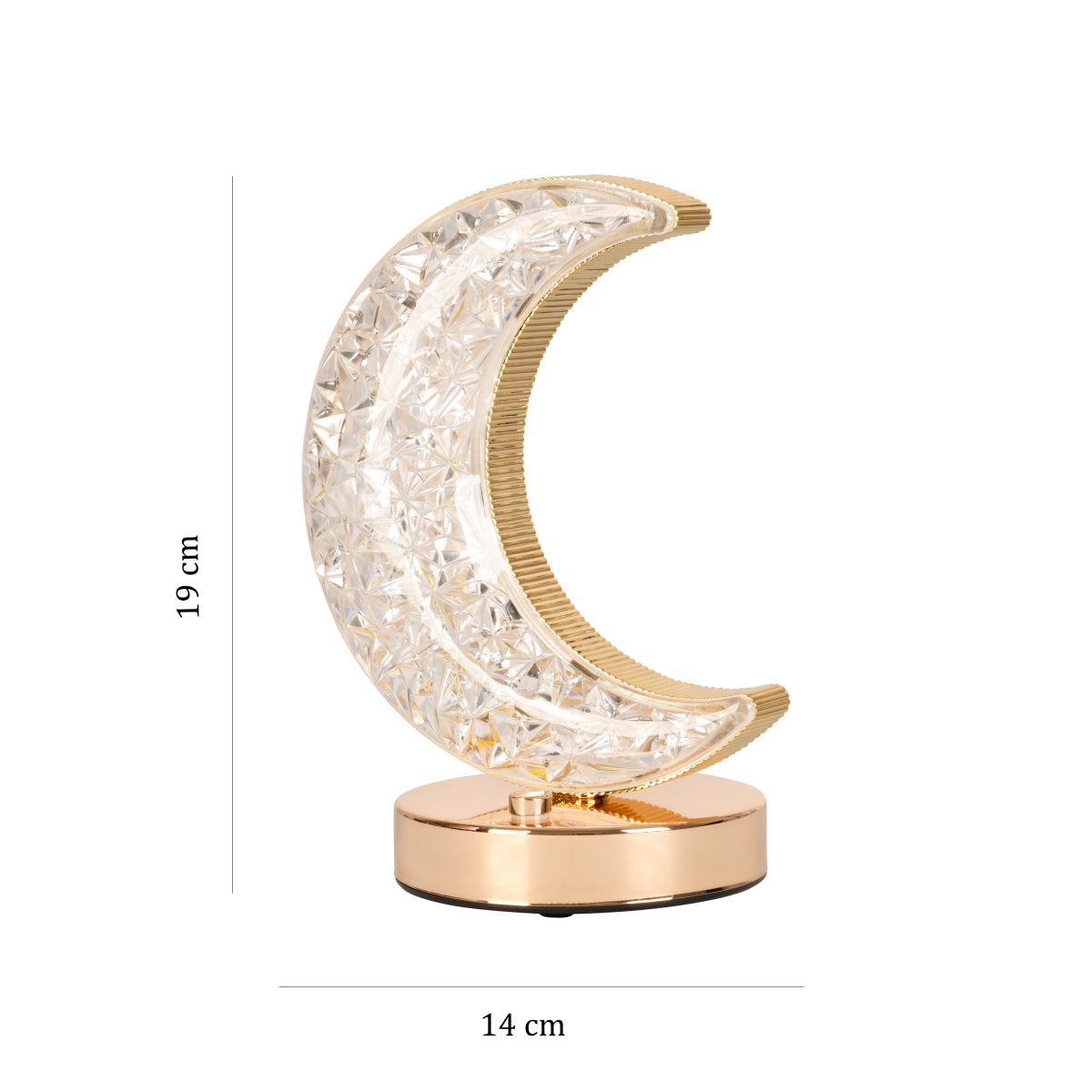 HilalFul Crystal Crescent Table Lamp