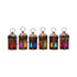 Hilalful Mini Copper Antique Style Lanterns MultiColor Glass Set of 6