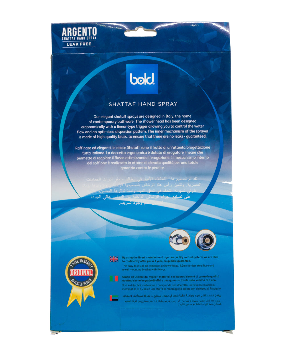 Bold Argento Shattaf Hand Spray Silver