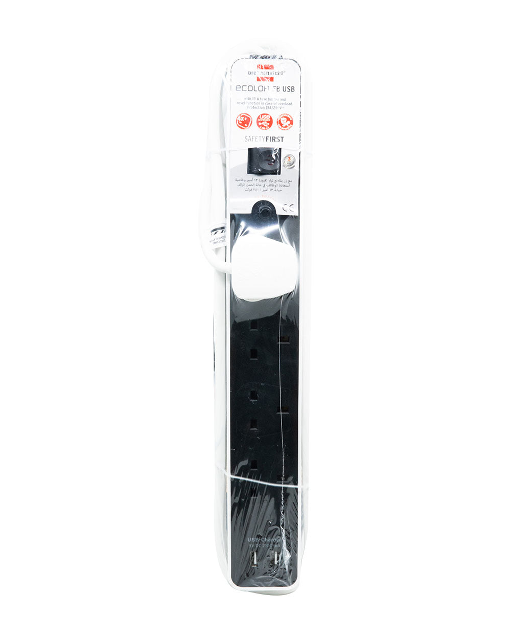 Brennensthul 4-Way Extension With 2 USB slots And 3m Cable