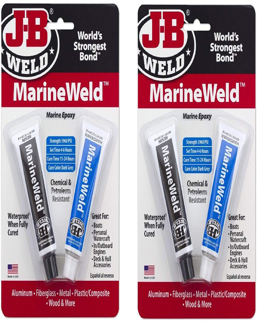JB Weld MarineWeld Epoxy Adhesive 2 Ounce pack of 2
