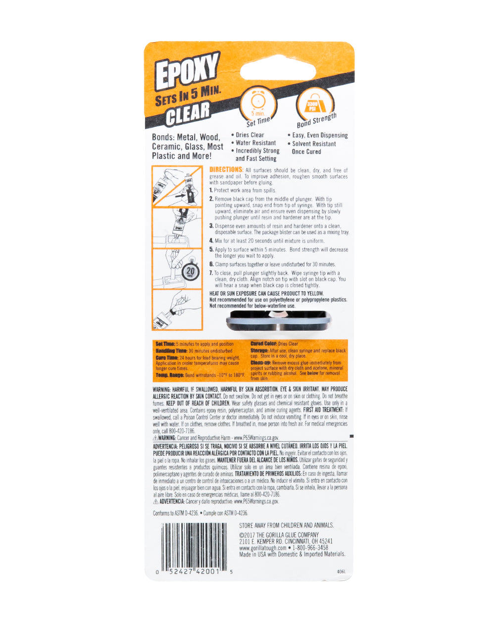 Gorilla Two Part Epoxy Glue 0.85Oz